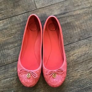 Tory Burch Chelsea Leather Ballet Flat Pink